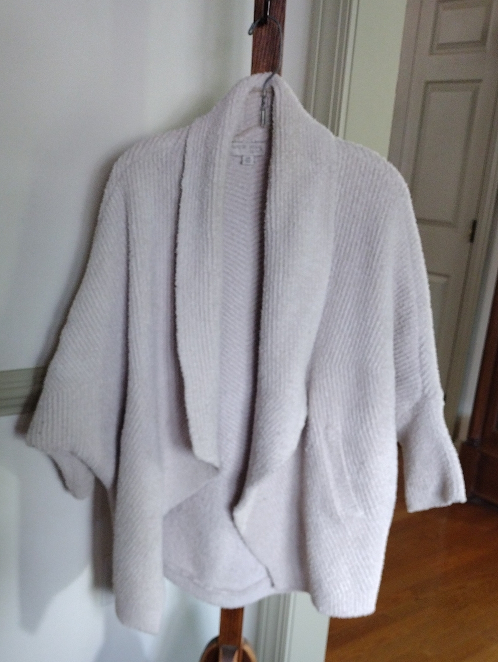 Barefoot Dreams Light Beige Open-Front Shawl Collar Cardigan-So Cozy! S/M